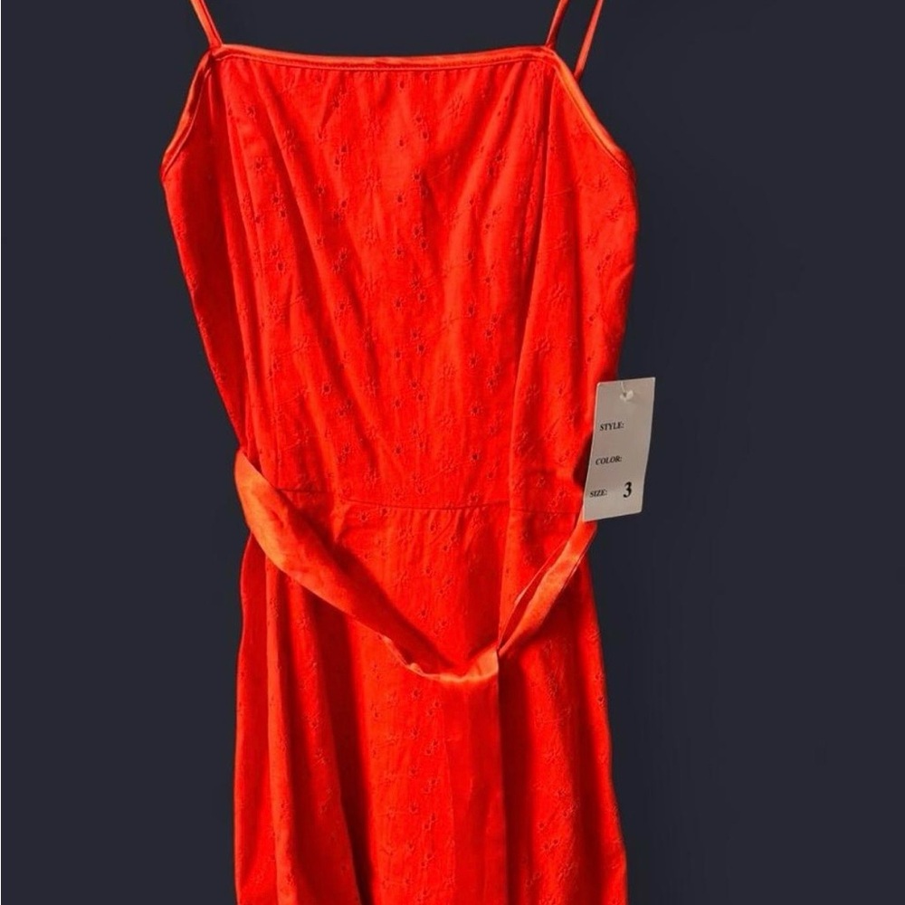 Steppin' Out Vibrant Orange Mini Eyelet Dress size 3/4. New with Tags